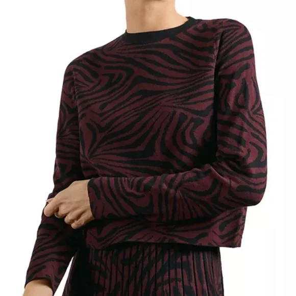 Ted Baker Zebra Print Jacquard Sweater - Picture 1 of 9